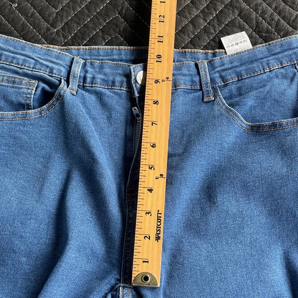 Shein Flare Jeans Womens Large 8/10 Embroidered Floral Boho Bohemian Cottagecore - Picture 10 of 12